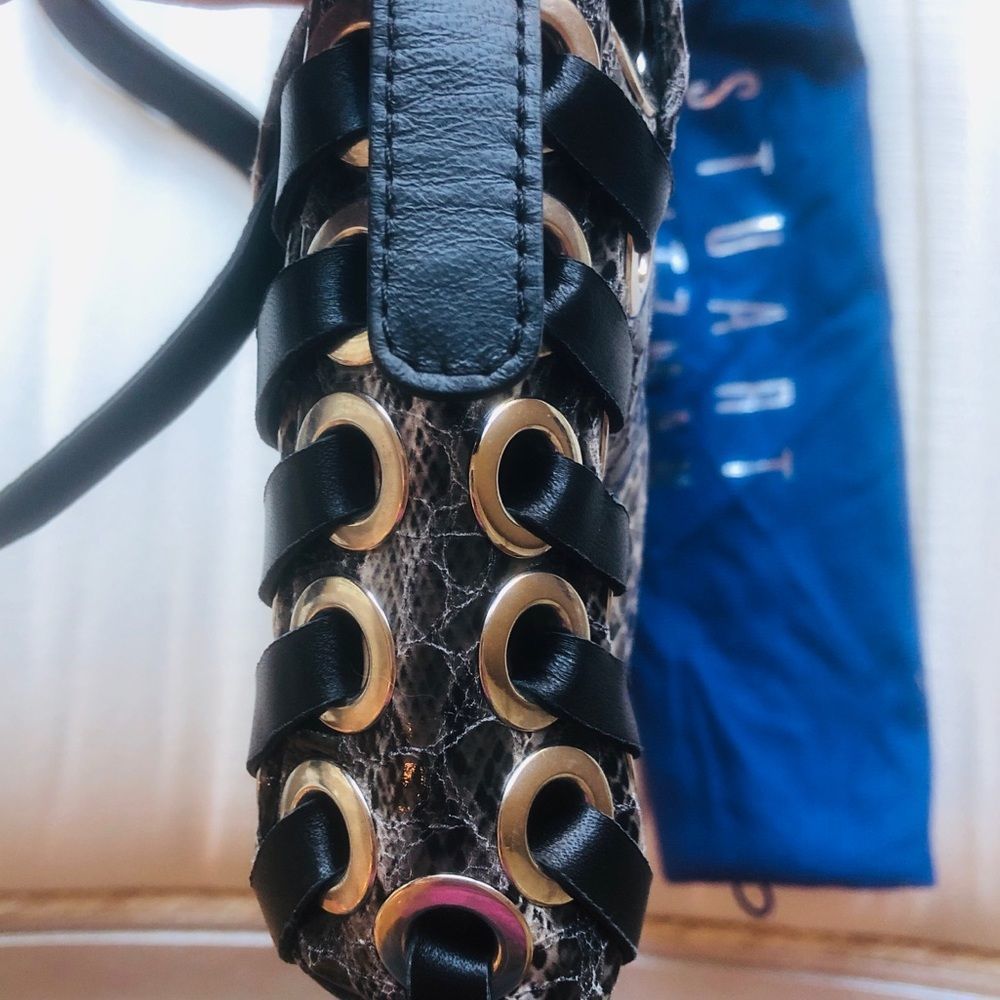PRICE⬇️Stuart Weitzman Leather Reptile Emboss Bag🌺 - Picture 9 of 13
